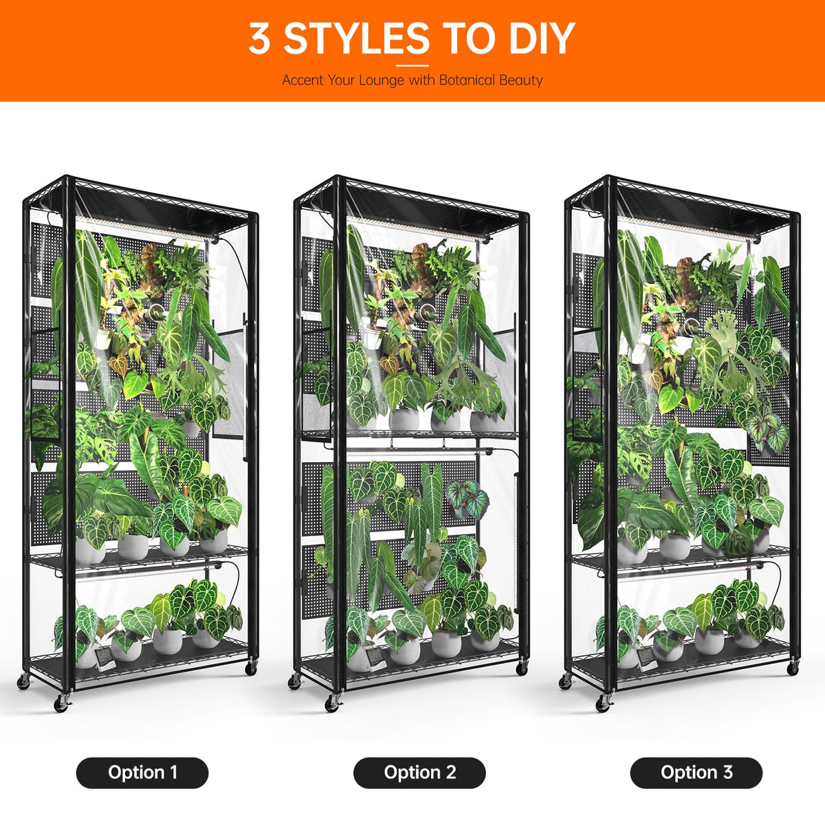 Bstrip 71-inch tall cabinet offers generous space for multiple plants and layouts
