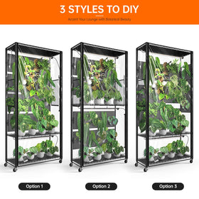 Bstrip 71-inch tall cabinet offers generous space for multiple plants and layouts