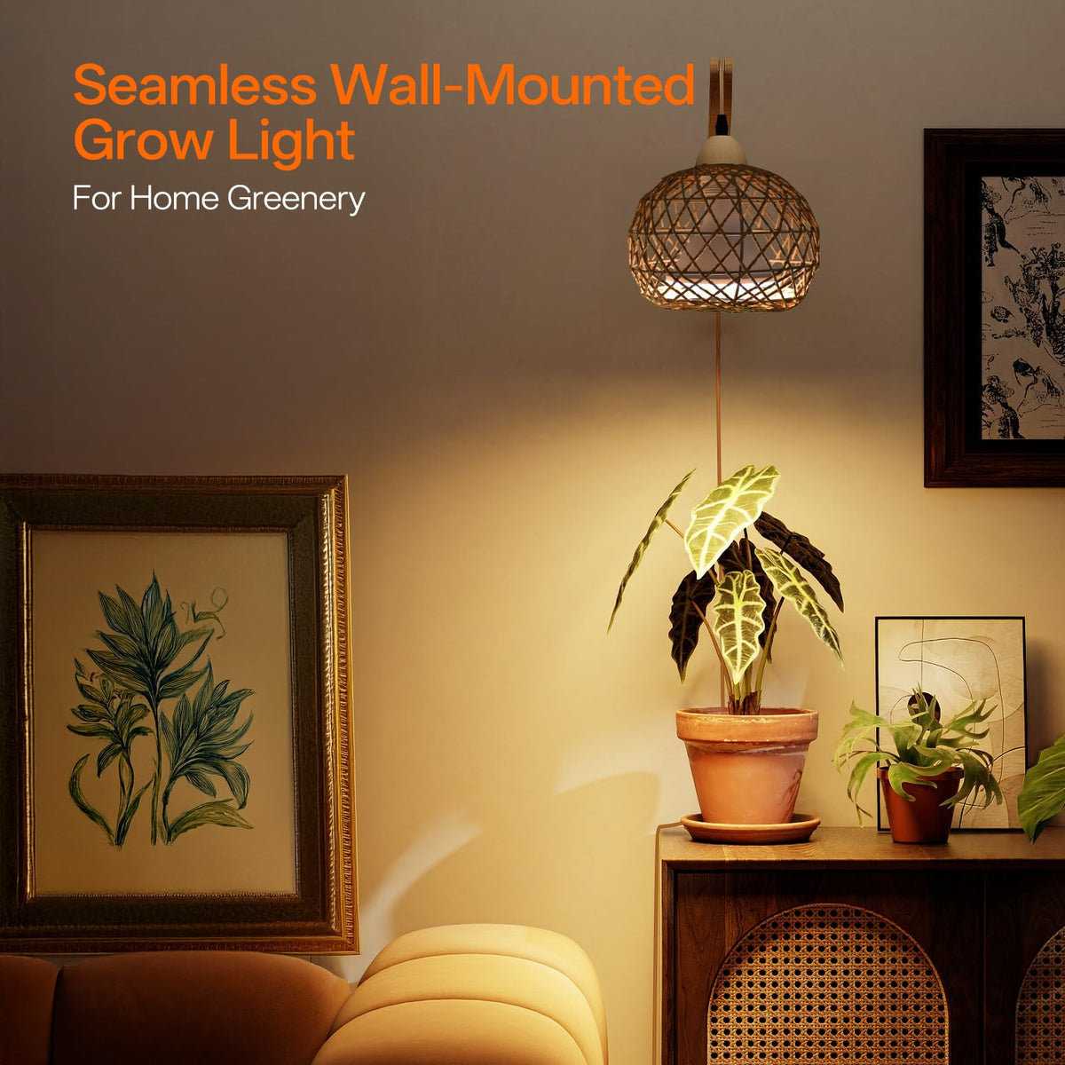 Bstrip wall-mount wooden bracket secures the light with easy setup.