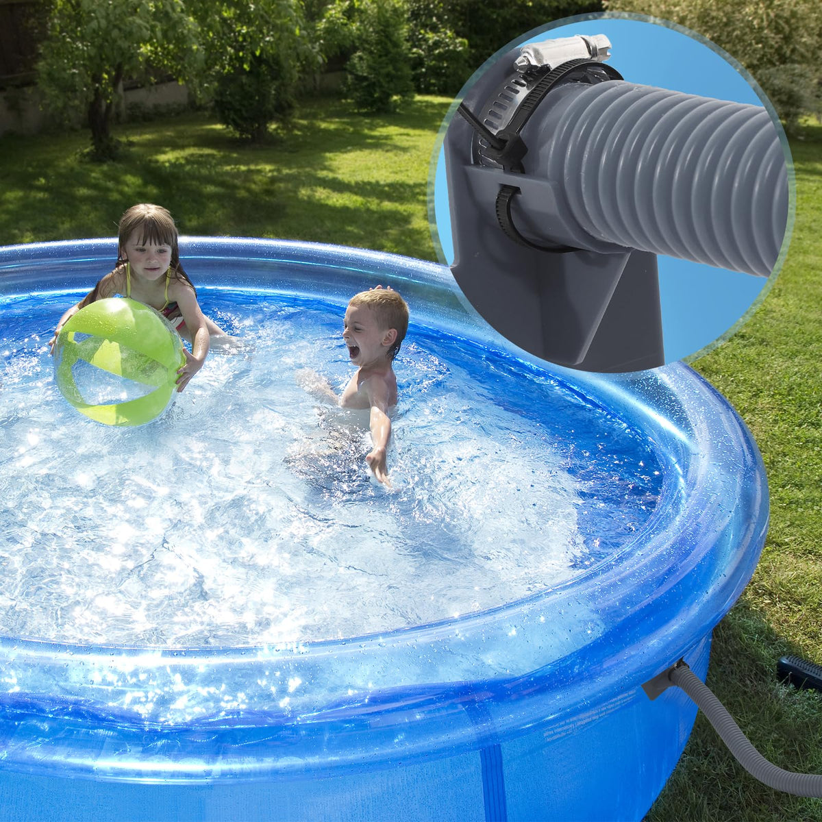 Optional hose holder with adhesive adds stability and reduces slipping.