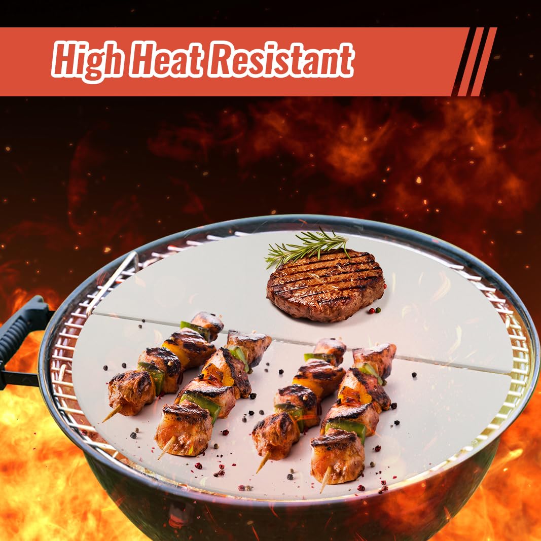 BTCDR half-moon ceramic heat deflector for Big Green Egg assembly supports versatile cooking.
