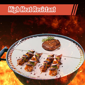BTCDR half-moon ceramic heat deflector for Big Green Egg assembly supports versatile cooking.