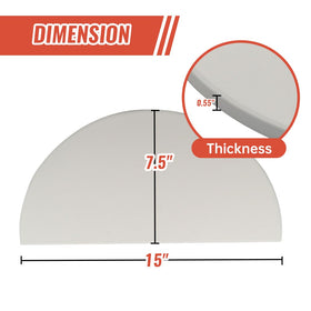 BTCDR half-moon ceramic heat deflector for Kamado Joe Classic II ensures consistent baking heat.