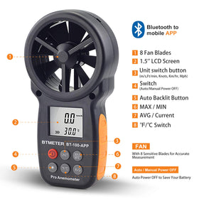 BTMETER BT-100APP portable handheld design fits in a bag.
