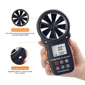 BTMETER BT-100APP vanes and sensors deliver sensitive air flow measurements.