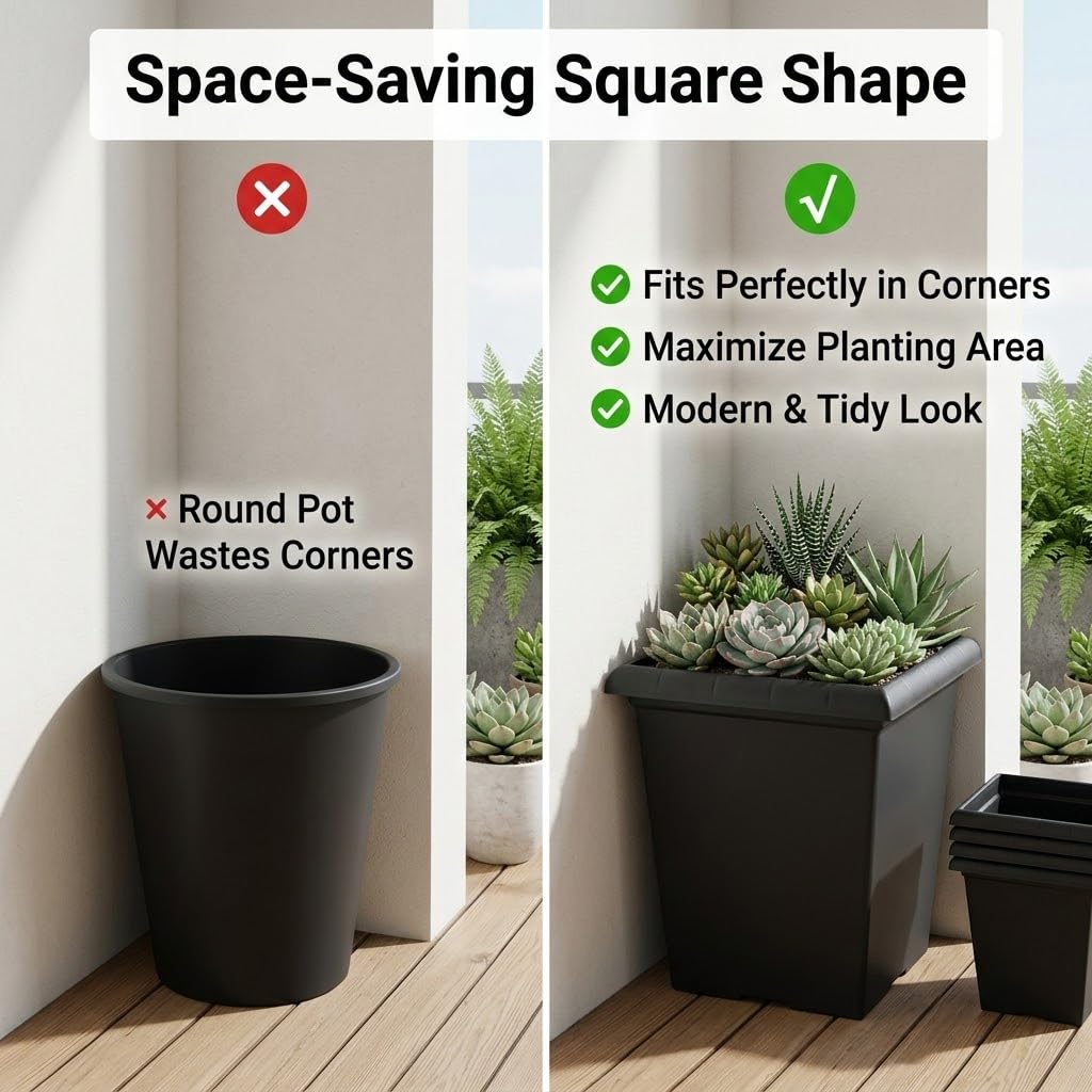 BTPLASTIK 5mm thick plastic planter, weather-resistant for indoor/outdoor use.