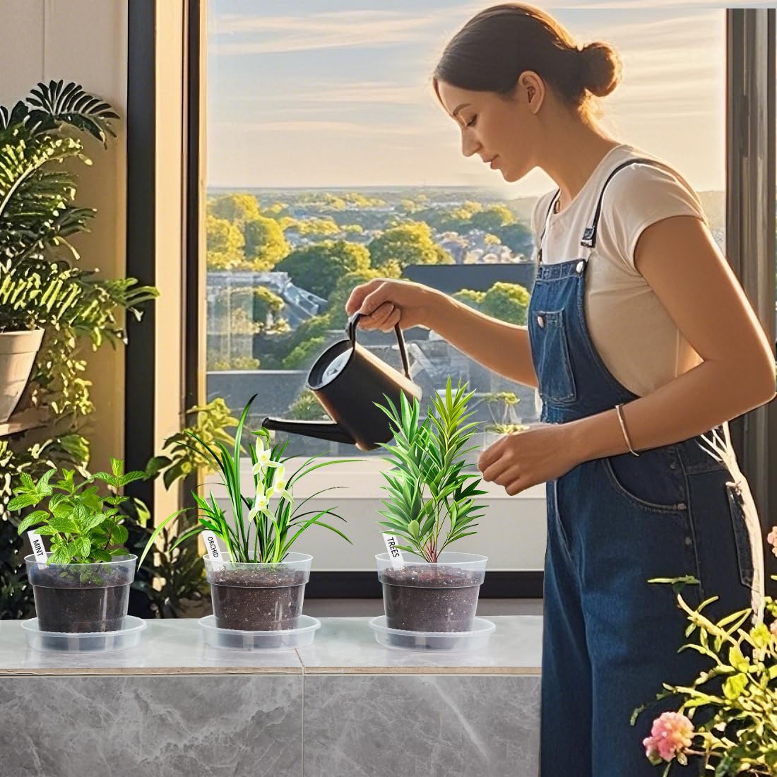 BTPLASTIK 6-inch clear pot ideal for succulents, herbs, and cuttings.