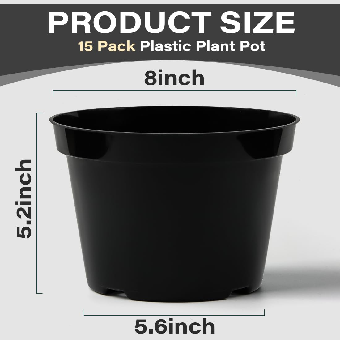 BTPLASTIK 6-inch plastic nursery pots, sturdy and reusable for seedlings.