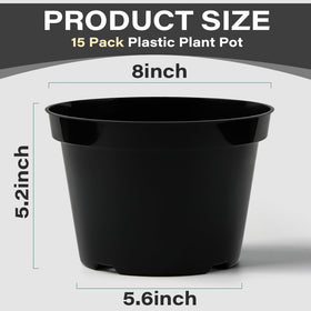 BTPLASTIK 6-inch plastic nursery pots, sturdy and reusable for seedlings.