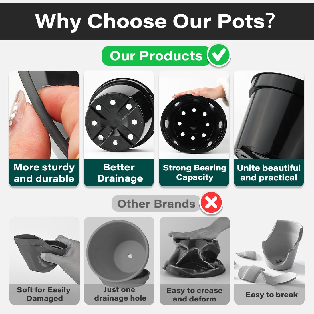 BTPLASTIK bottom drainage holes support proper watering and airflow.