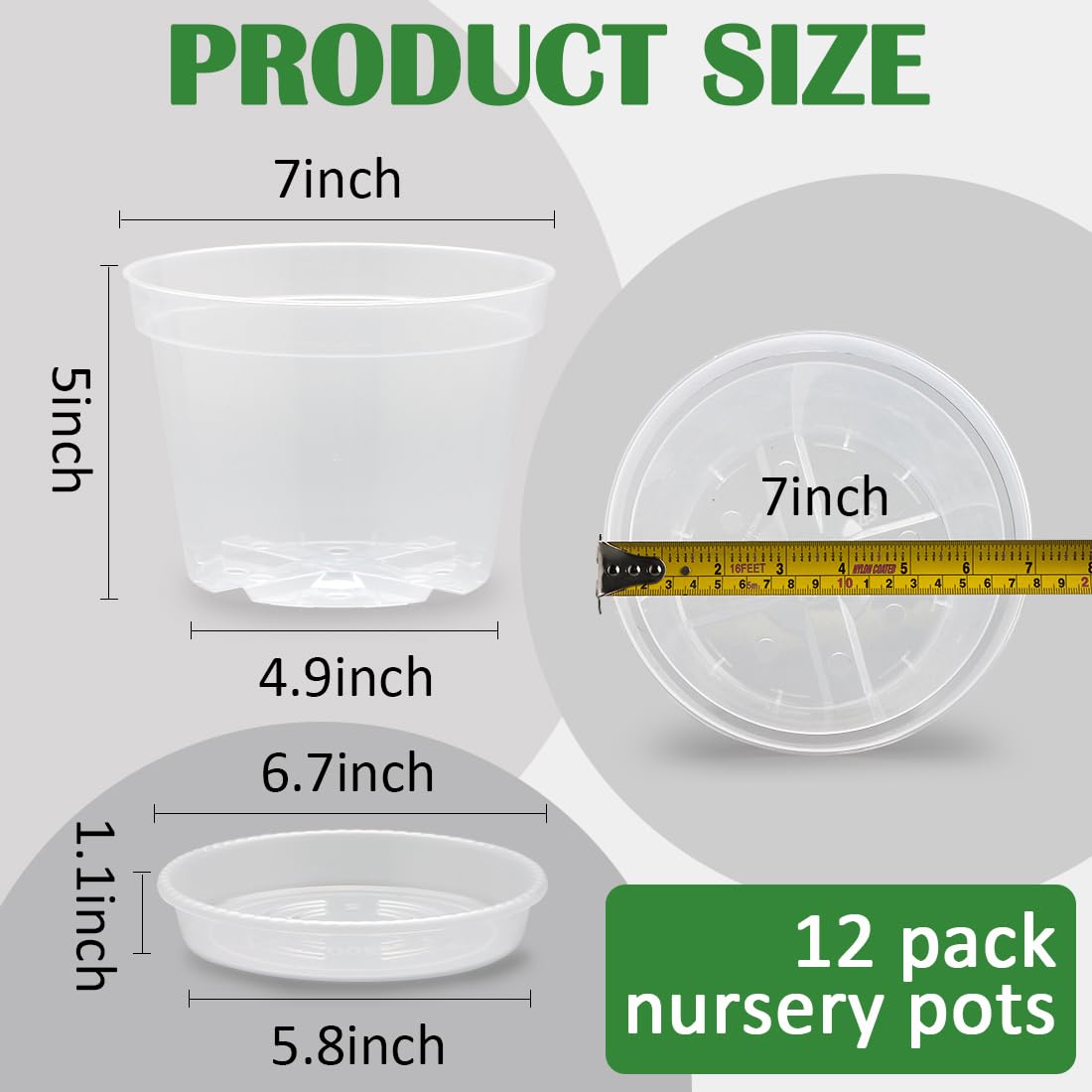 BTPLASTIK clear plant pot with drainage holes highlighting watering control