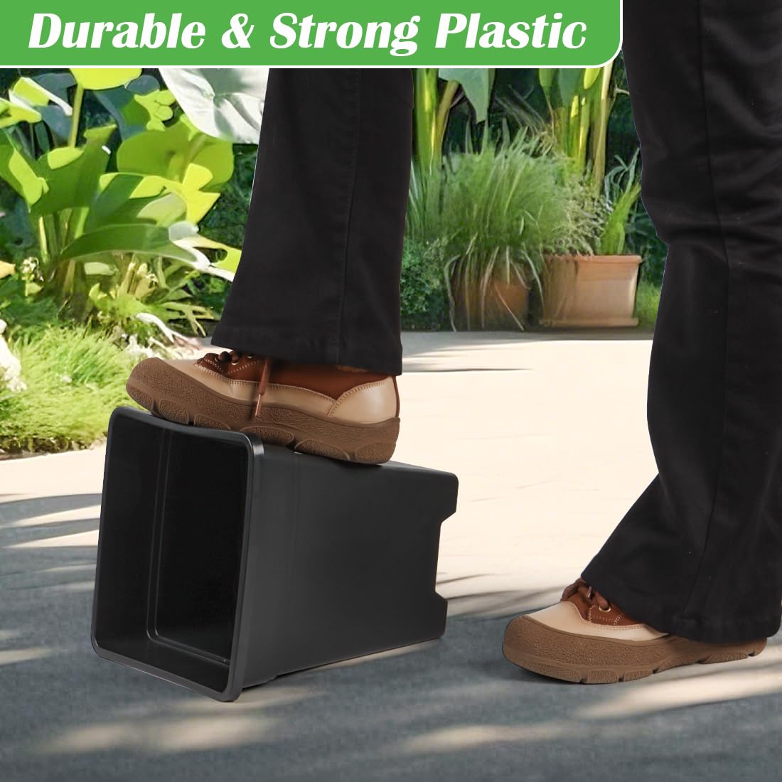 BTPLASTIK deep 11-42-inch pots support tall plants like palms.