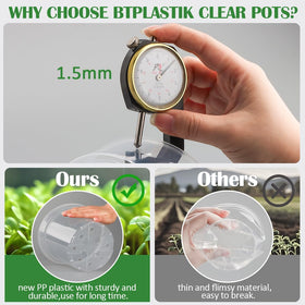 BTPLASTIK drainage holes pot promotes drainage to protect roots.