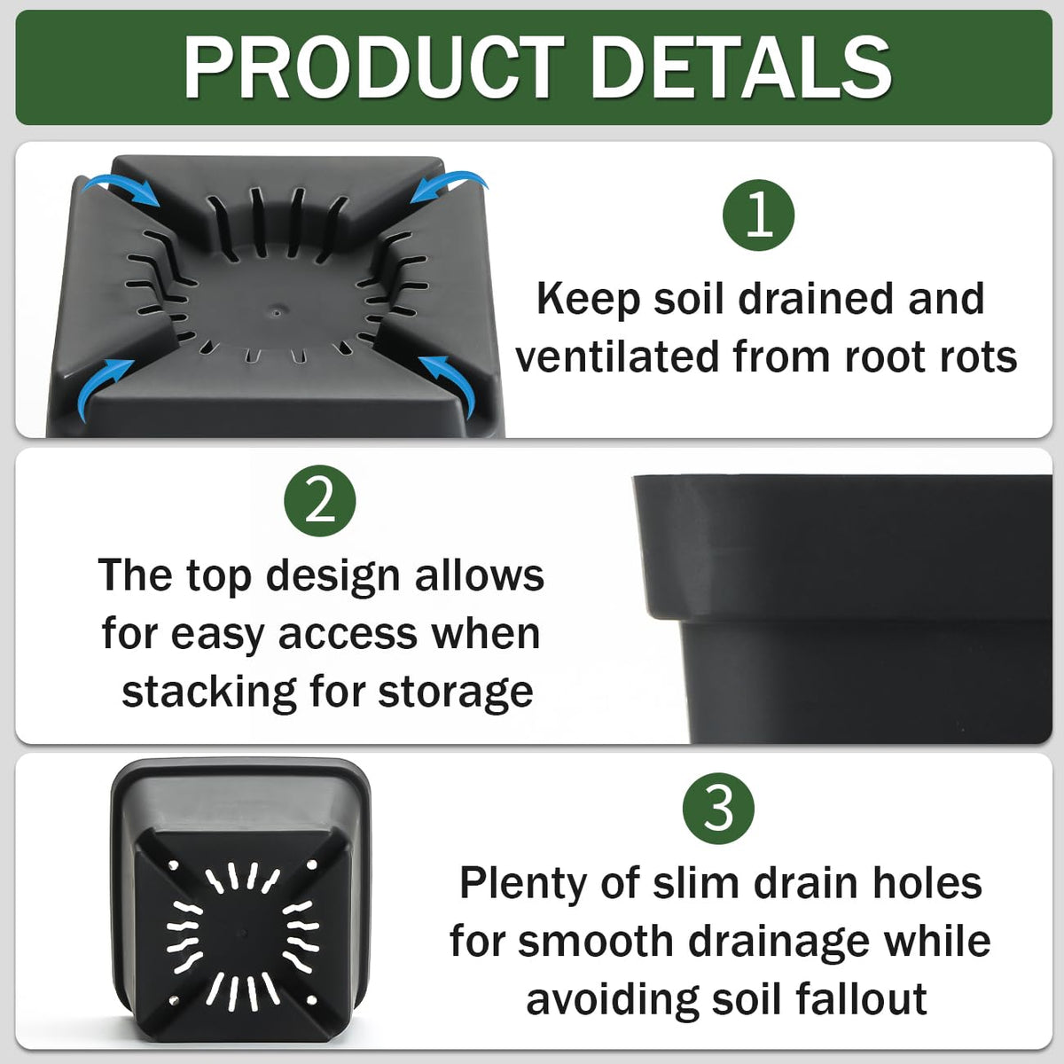 BTPLASTIK sturdy plastic pot enables easy transplanting by squeezing sides.