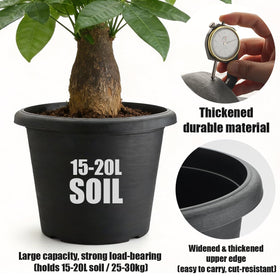 BTPLASTIK raised-base 14-inch planter improves drainage and stability on surfaces