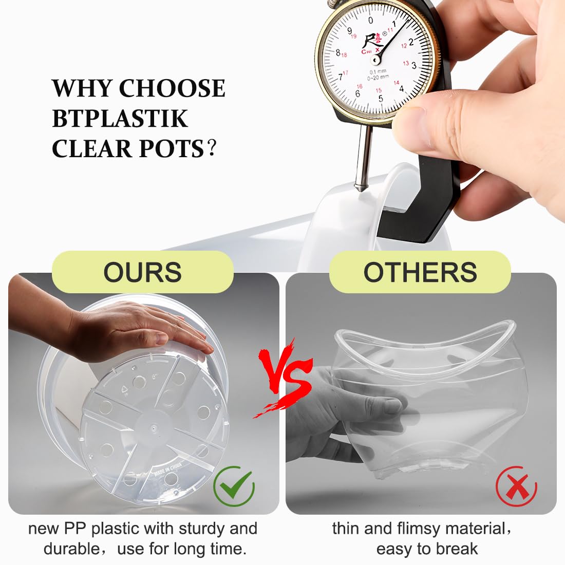 BTPLASTIK plant saucer set catches excess water and keeps surfaces clean