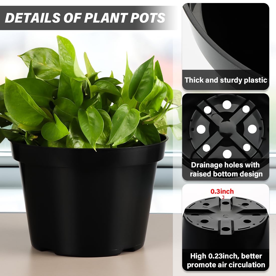 BTPLASTIK sturdy PP material pot emphasizes durability and easy cleaning.