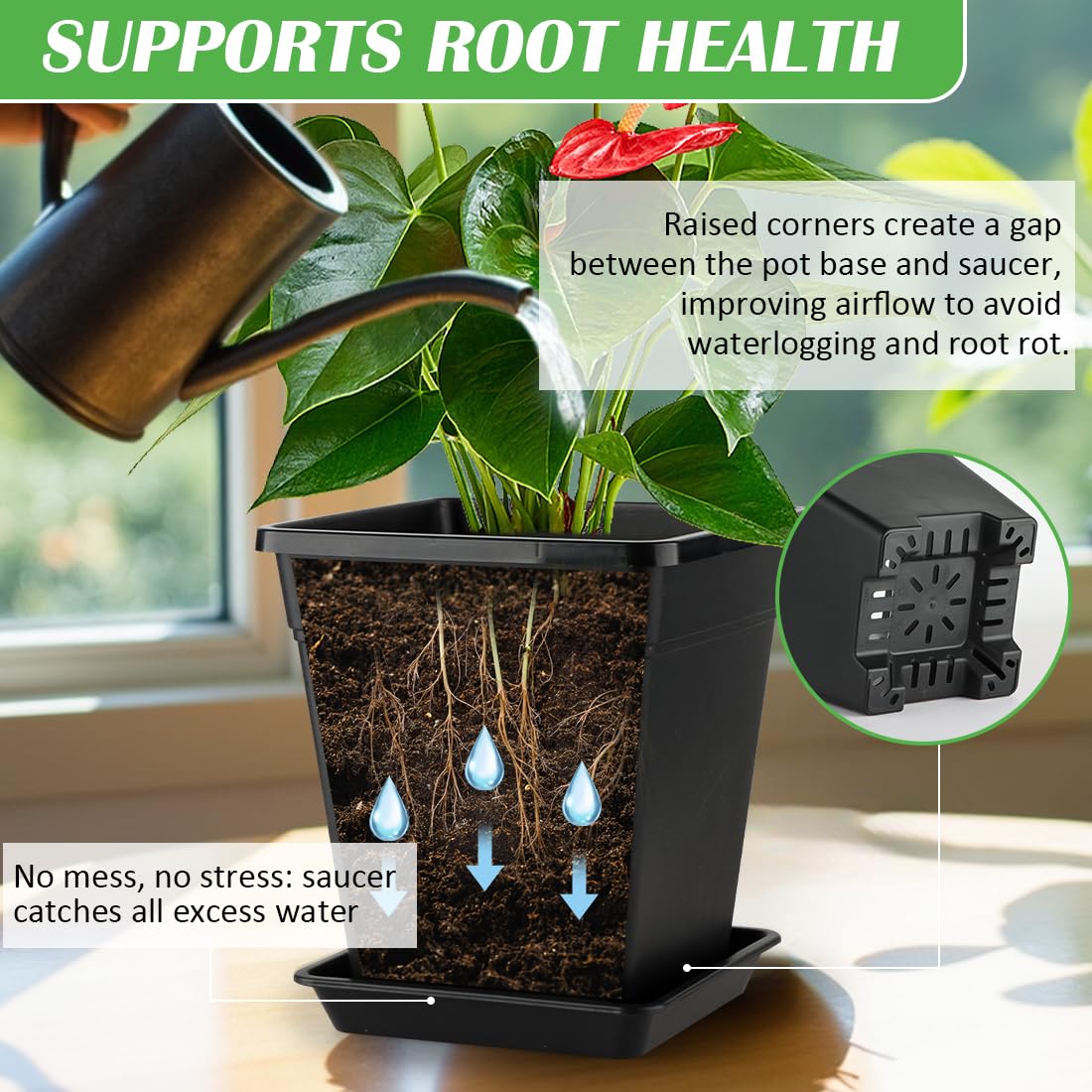 BTPLASTIK weatherproof planters withstand extreme temperatures for outdoor use.