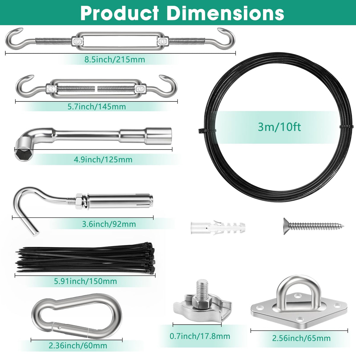 Btvsd 304 stainless steel cables deliver durable, weatherproof support.