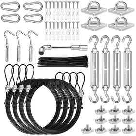 Btvsd sun sail hardware kit complete contents for easy outdoor installation.