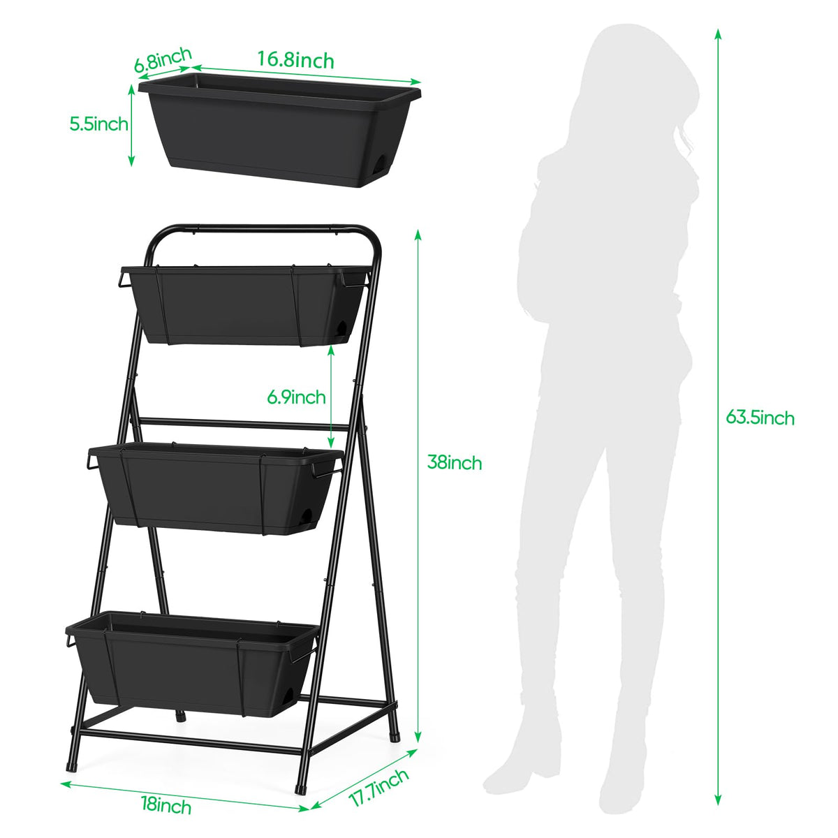 BTY stable triangle-base legs provide durable support for outdoor or indoor use.