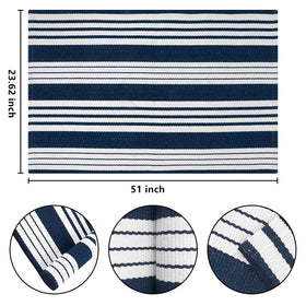 BUAGETUP cotton woven rug feels soft and inviting on porches.