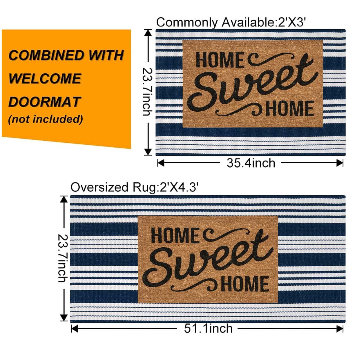 BUAGETUP layered door mat combines style with a welcoming look.