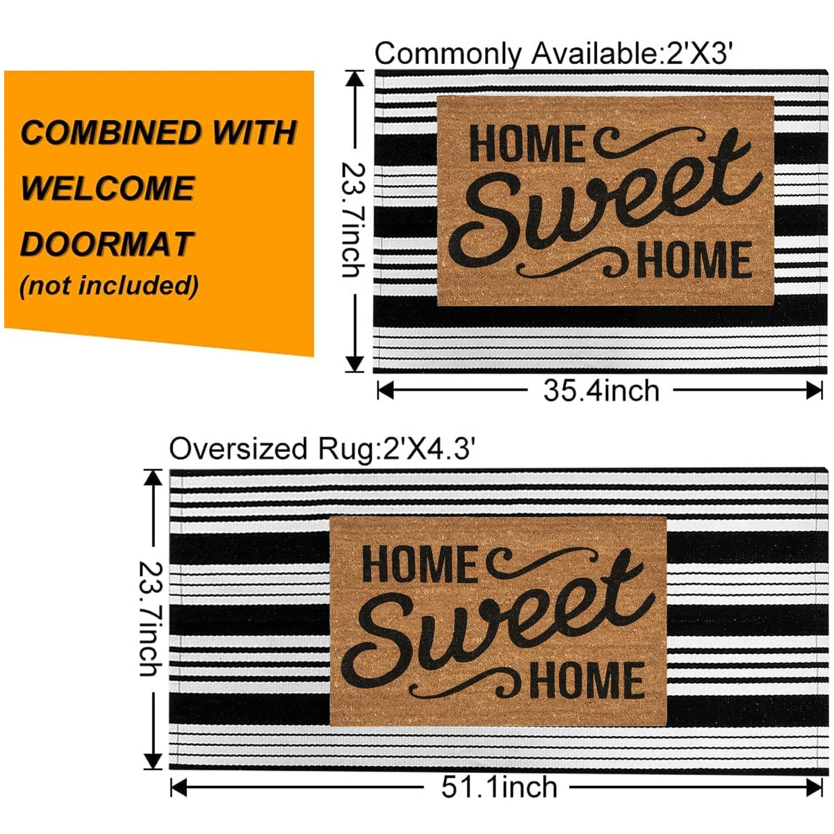 BUAGETUP washable layered doormat for easy cleaning and quick setup.