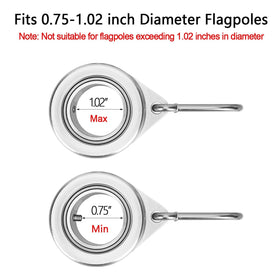 Bubblythe aluminum flag ring assembly shows durable build for windy conditions.