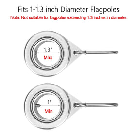 Bubblythe aluminum flag ring close-up shows durable outdoor-grade construction.