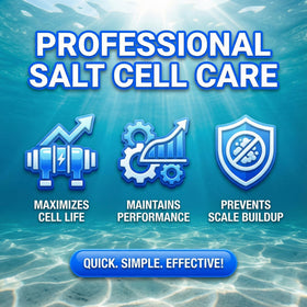 BubbyShine cleaner addressing calcium scale deposits on a salt cell.