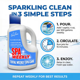 BubbyShine 3-liter spa water care bottle for ongoing maintenance