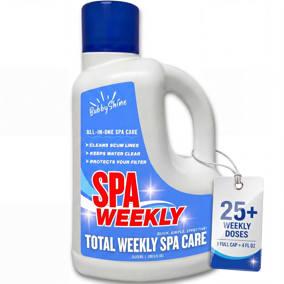 BubbyShine 5in1 weekly hot tub clarifier improves water clarity