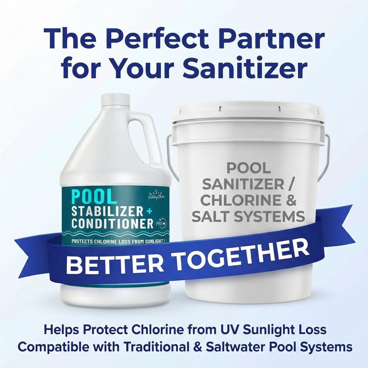 Measuring cup with BubbyShine stabilizer for accurate dosing