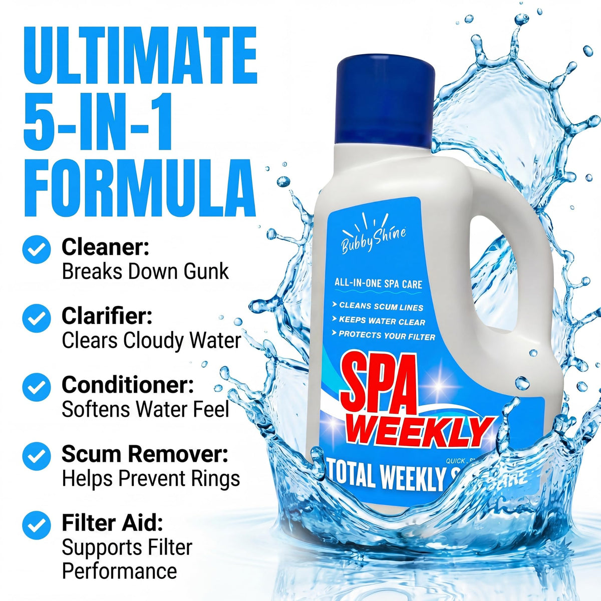 BubbyShine spa chemical routine supports weekly care