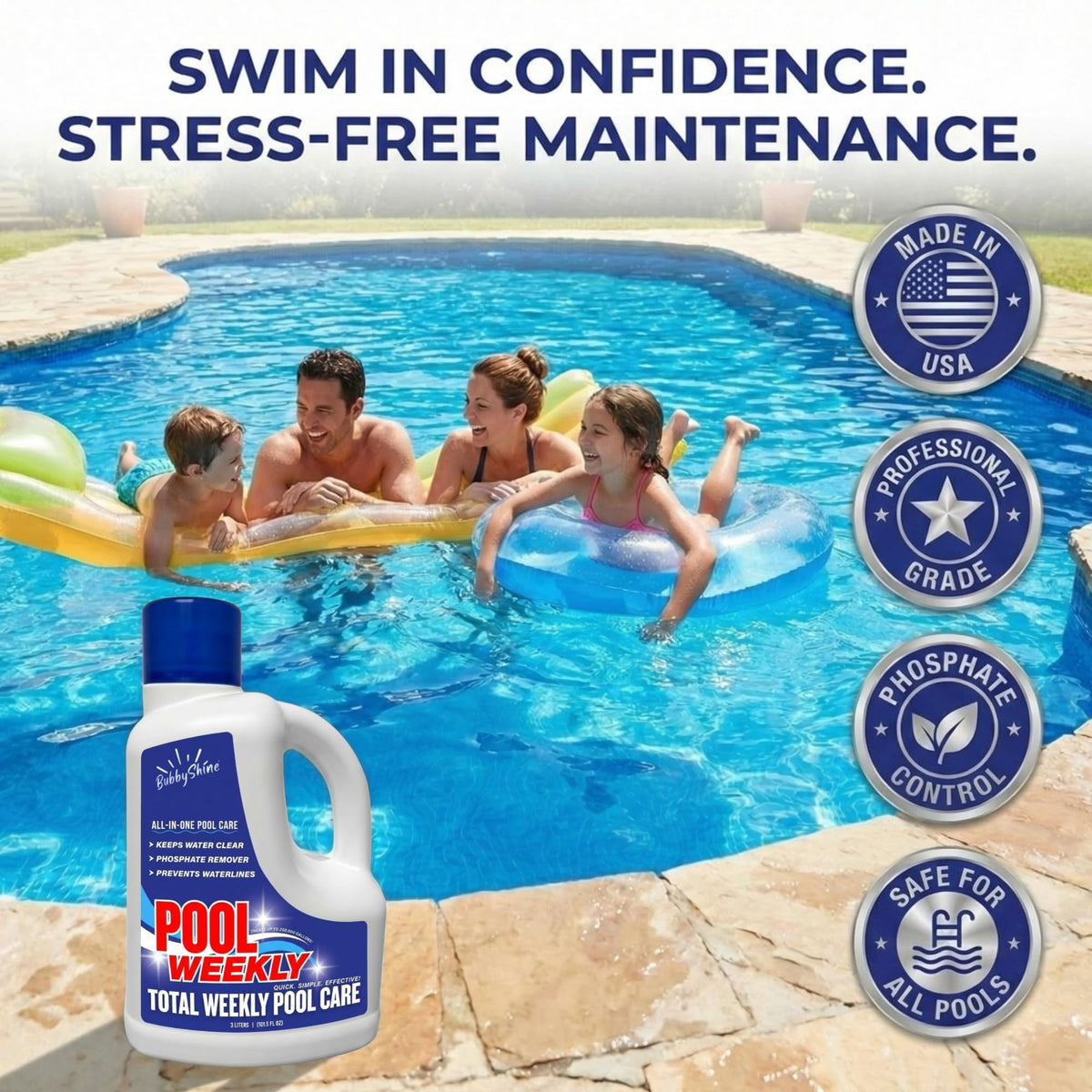 BubbyShine soft-water feel improves water on skin and hair