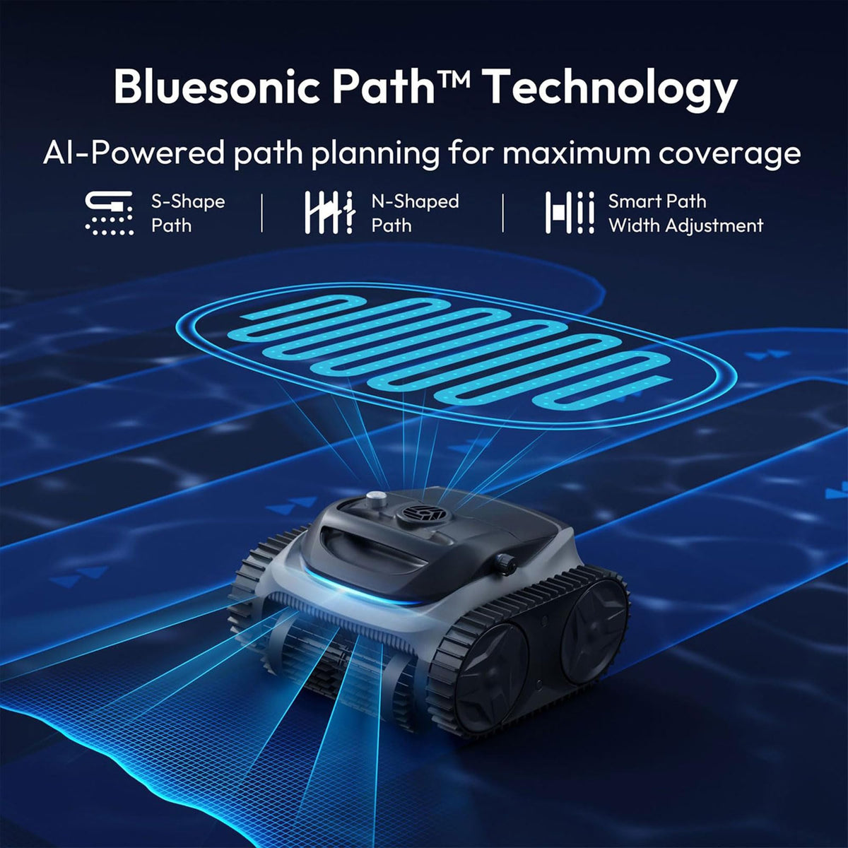 BUBLUE Bubot 700 floor cleaning across the pool bottom