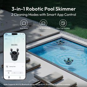 BUBLUE F10 one-tap docking action near pool edge for easy maintenance.