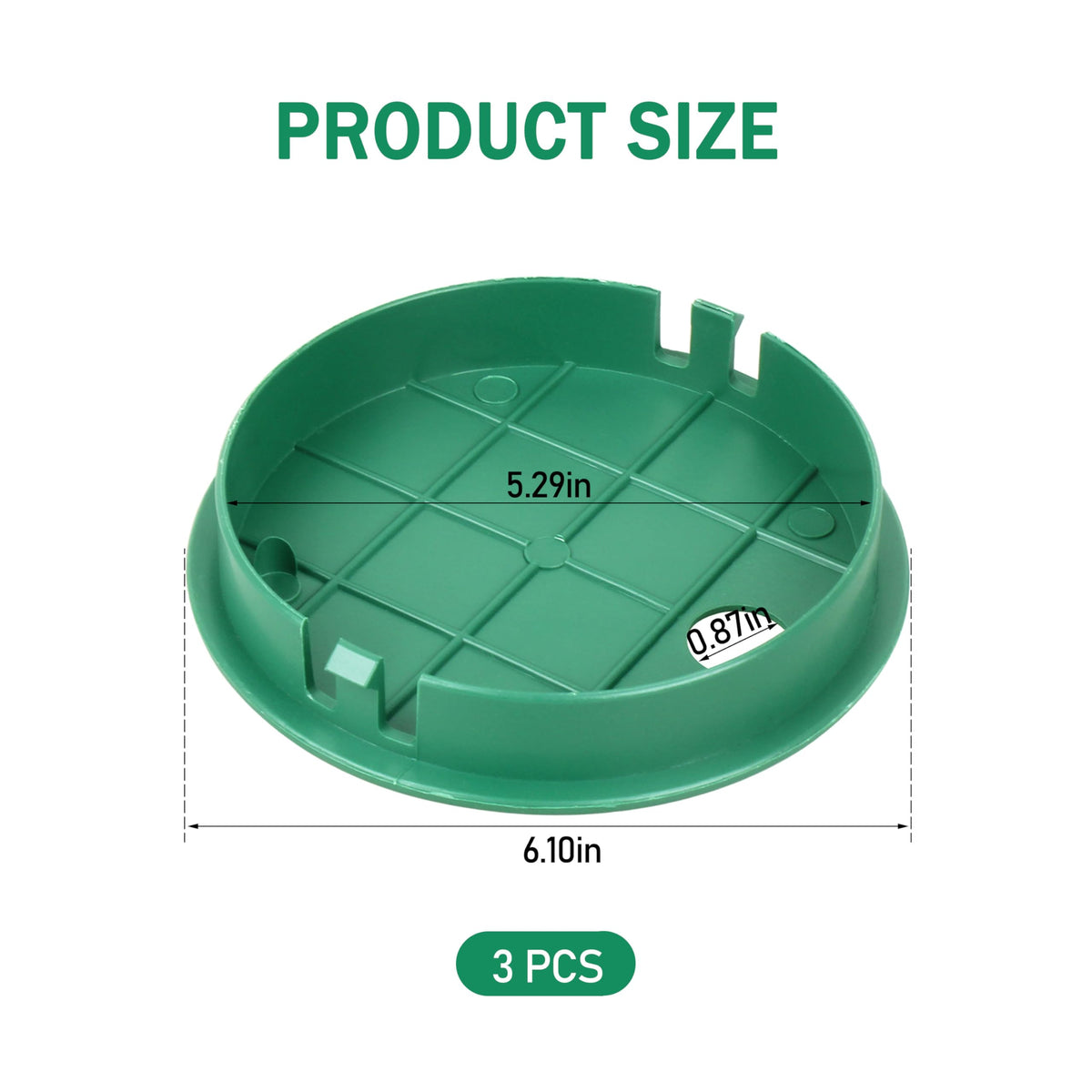 Close-up of Buccilly green valve box cover shielding a round irrigation box from debris.