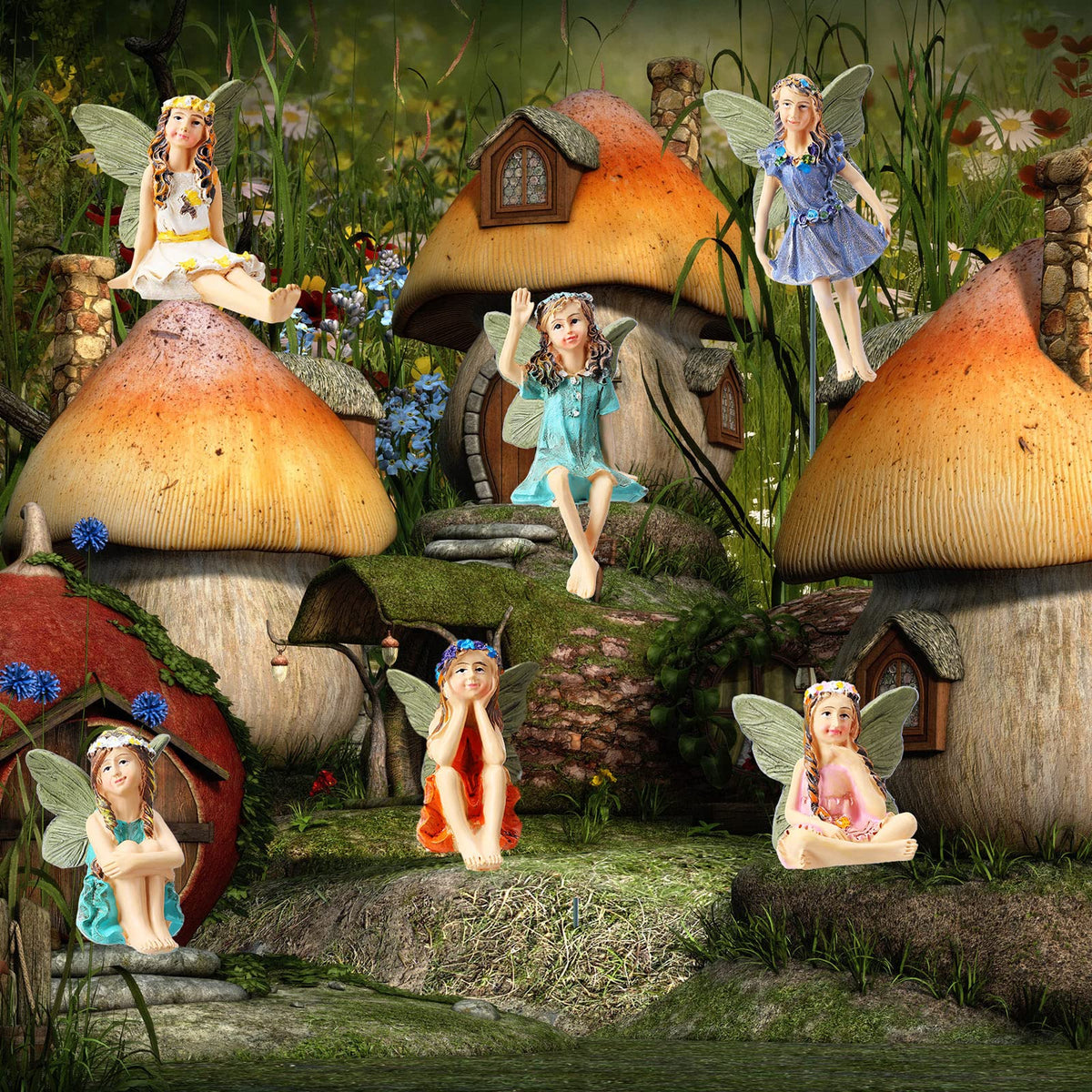 Fairies displayed on a shelf offering versatile indoor decor