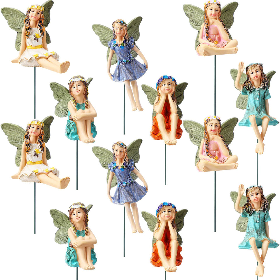 Bucherry 12-piece garden mini fairies set displayed together for cohesive outdoor decor