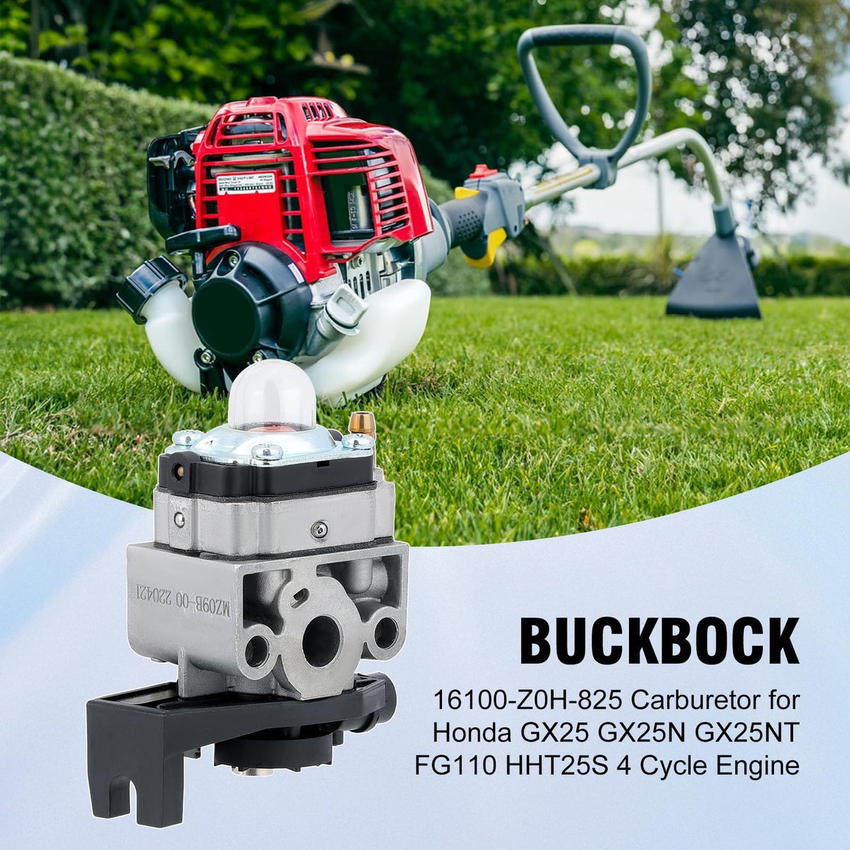 Buckbock 16100-Z0H-825 idle screw detail enhances tuning precision.
