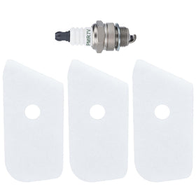 Buckbock air filter and spark plug bundle for Husqvarna 124L trimmers improves airflow