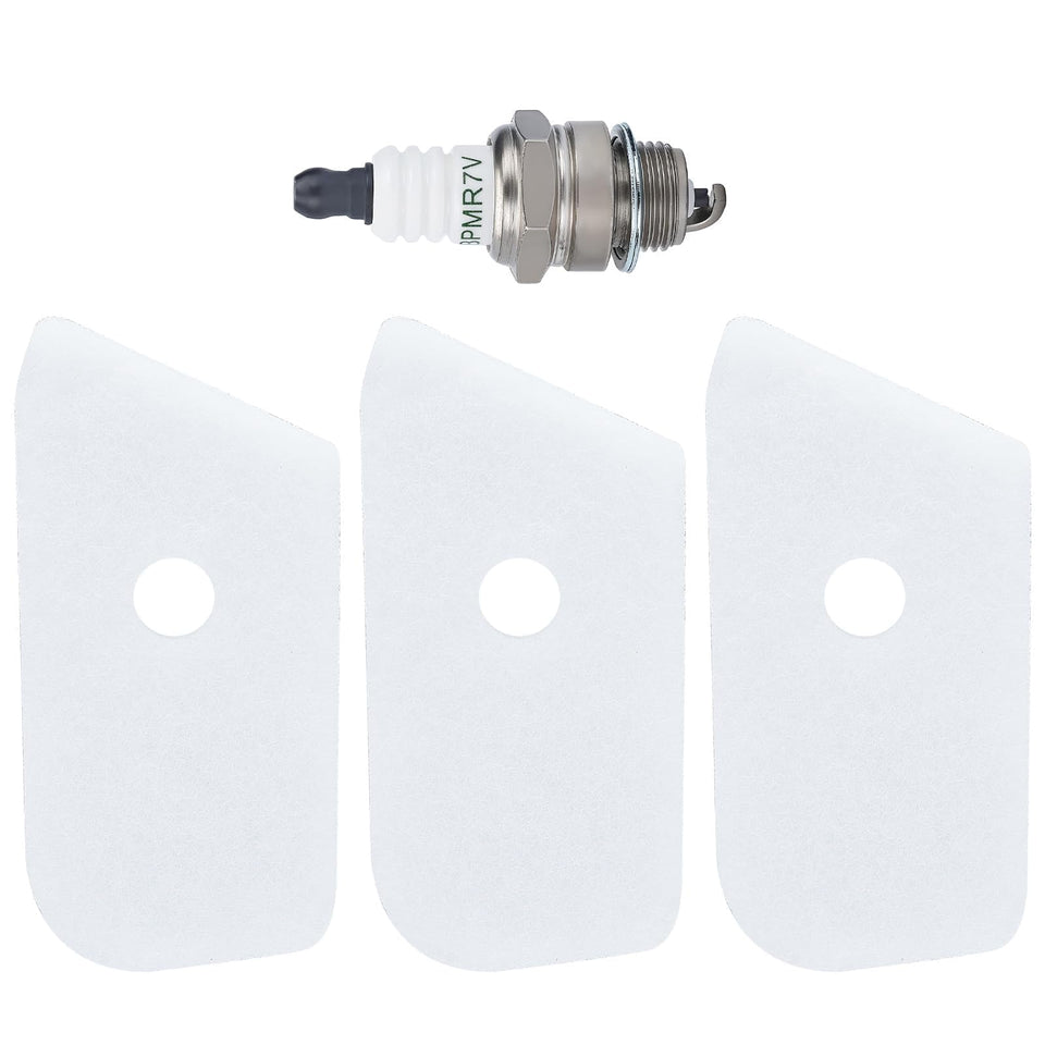 Buckbock air filter and spark plug bundle for Husqvarna 124L trimmers improves airflow