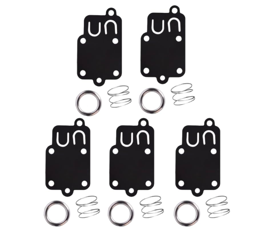 Buckbock diaphragm replacement, five-pack, for 2-5 hp engines, easy maintenance.