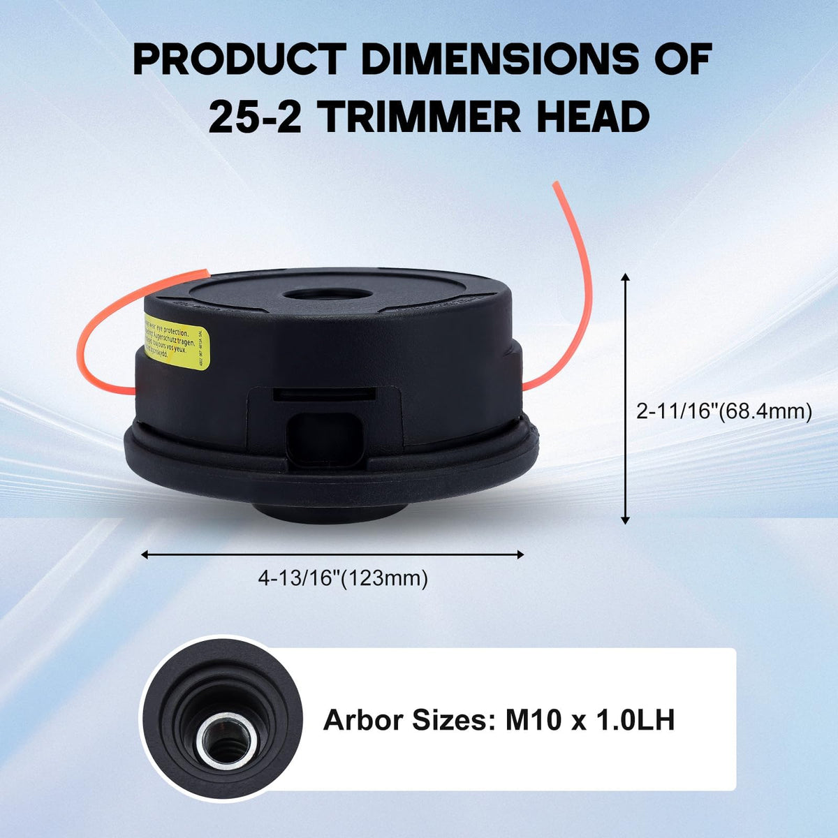 Buckbock Easy loading trimmer head for fast setup and maintenance.