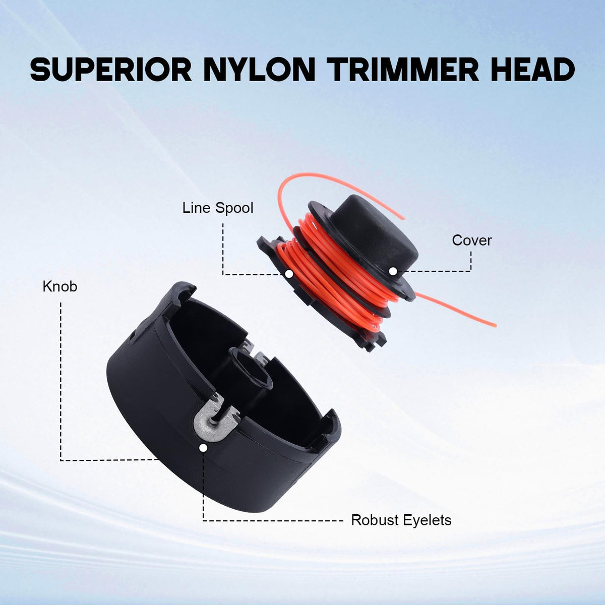 Buckbock Stihl FS90R compatible trimmer head for quick, even cuts.
