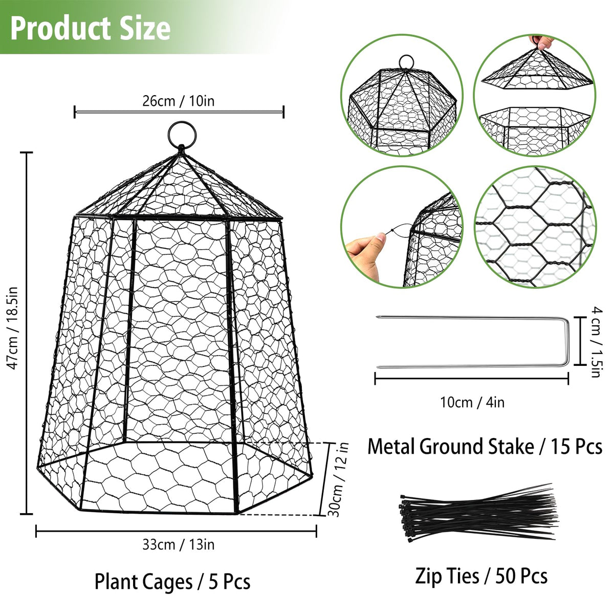 Budiwati 18.5 x 13 inch cage in a vegetable bed safeguards seedlings.