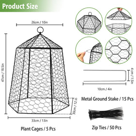 Budiwati 18.5 x 13 inch cage in a vegetable bed safeguards seedlings.