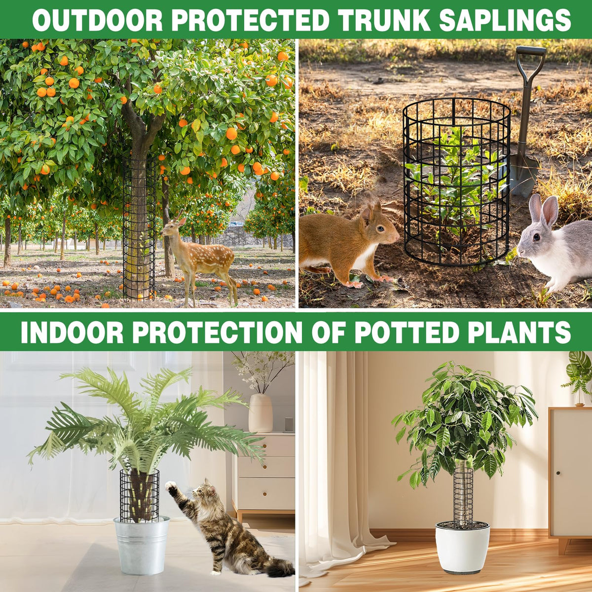 Budiwati gloves included for easy, safe installation around trunks.